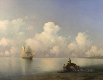 Noche en el mar 1871 Romántico Ivan Aivazovsky ruso Pinturas al óleo
